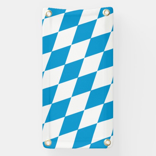 Blauw-witte Beierse Diamant Vlag Patroon Spandoek (Verticaal)