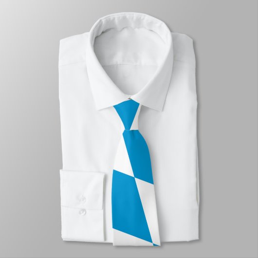 Blauw-witte Beierse Diamant Vlag Patroon Stropdas (Gebonden)