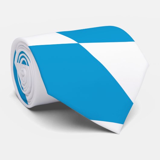Blauw-witte Beierse Diamant Vlag Patroon Stropdas (Opgerold)