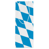 Blauw-witte Beierse Diamant Vlag Patroon Wijn Cadeautas (Achterkant)