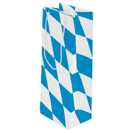Blauw-witte Beierse Diamant Vlag Patroon Wijn Cadeautas