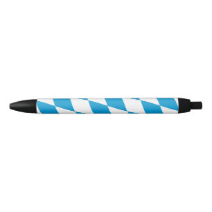 Blauw-witte Beierse Diamant Vlag Patroon Zwarte Inkt Pen