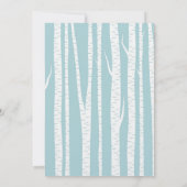 Blauw Witte Berk Bomen bruiloft Kaart (Achterkant)