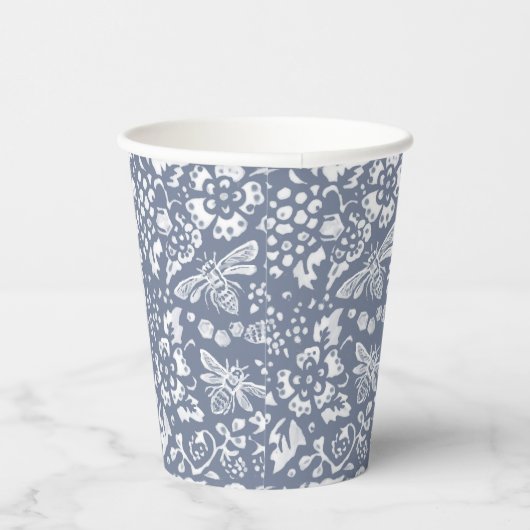  blauw-witte bijen papieren bekers (Rechts)