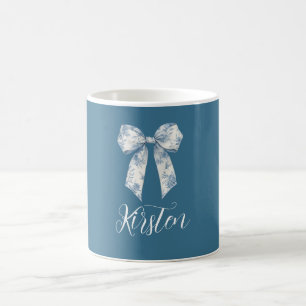 Blauw Witte Bloem Boog Koffiemok