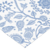 Blauw Witte Bloem Botanische Patroon Moderne Boho Tafelkleed (Gekanteld)