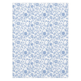 Blauw Witte Bloem Botanische Patroon Moderne Boho Tafelkleed