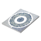 Blauw Witte Bloem Chinese Rond Notitieblok (Linkerzijde)