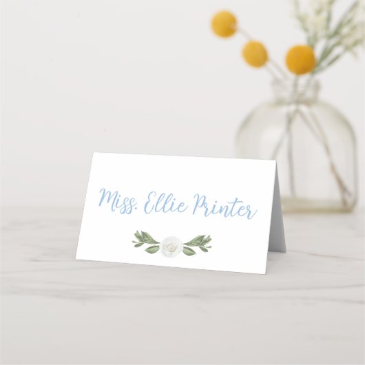 Blauw-witte bloem Chinoiserie Plaatskaartje (Voorkant)