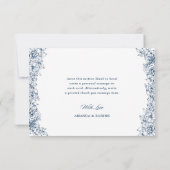 Blauw witte bloem Elegant Bedankkaart (Achterkant)