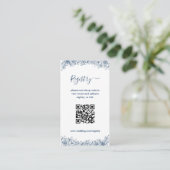 Blauw witte bloem Elegant Informatiekaartje (Staand voorkant)