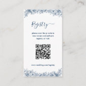 Blauw witte bloem Elegant Informatiekaartje (Voorkant)