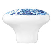 Blauw & Witte Bloem Gedrukte Ronde Ceramische Knob Keramische Knop (Zijkant)