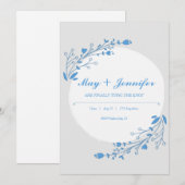 Blauw Witte Bloem Kaart (Voorkant / Achterkant)