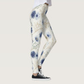 Blauw Witte Bloem  Leggings (Rechts)