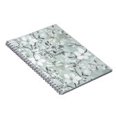 Blauw Witte Bloem Libellen Notitieboek (Rechterzijde)