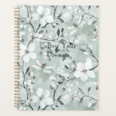 Blauw Witte Bloem Libellen Planner (Voorkant)