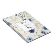 Blauw Witte Bloem Notitieboek (Rechterzijde)