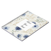 Blauw Witte Bloem Notitieboek (Linkerzijde)