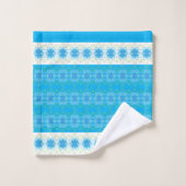 Blauw-witte bloem patroon bad handdoek (Wasdoekje)