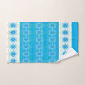 Blauw-witte bloem patroon bad handdoek (Handdoek)