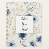 Blauw Witte Bloem  Planner (Voorkant)