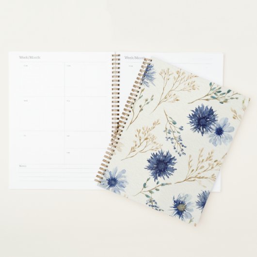 Blauw Witte Bloem Planner (Display)