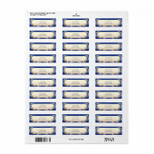 Blauw Witte Bloem Retouradres Label (Full Sheet)