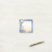Blauw Witte Bloem Versiering Post it Notities Post-it® Notes (Op bureau)