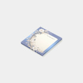 Blauw Witte Bloem Versiering Post it Notities Post-it® Notes (Schuin)