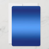 Blauw Witte Bloem Versiering Save The Date (Achterkant)