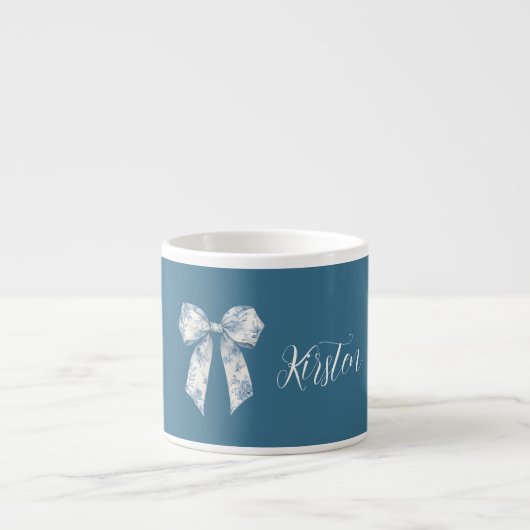 Blauw Witte Bloemboog Espresso Kop (Voorkant)