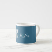 Blauw Witte Bloemboog Espresso Kop (Voorkant rechts)