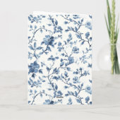 Blauw Witte Bloemboog Verjaardag Kaart (Achterkant)