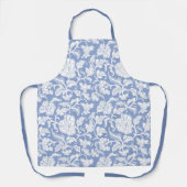 Blauw-witte Bloemen Alles Over Print Schort, Schort (Voorkant)