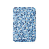 Blauw, witte bloemen: badmat (Voorkant Verticaal)
