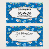 Blauw Witte Bloemen | Cadeaubon Visitekaartje (Voorkant /achterkant)