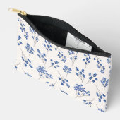 Blauw-witte Bloemen Cosmetische Zak Etui (Open)