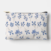 Blauw-witte Bloemen Cosmetische Zak Etui (Voorkant)