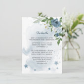 blauw - witte bloemen - groen - details informatiekaartje (Staand voorkant)