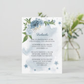 blauw - witte bloemen - groen - details informatiekaartje (Staand voorkant)