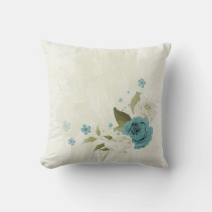 blauw-witte bloemen kussen