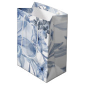 Blauw-witte bloemen medium cadeauzakje (Voorkant Gekanteld)