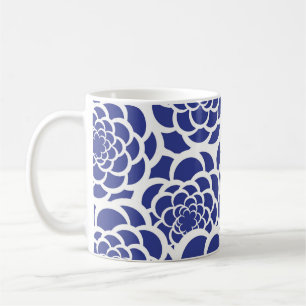 Blauw-witte bloemen Mok
