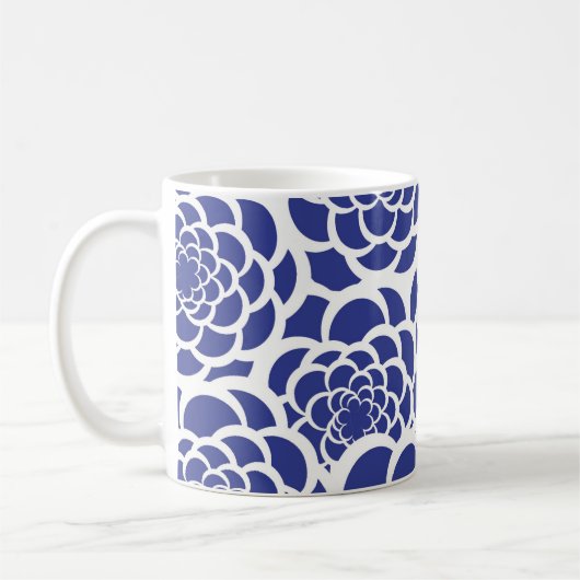 Blauw-witte bloemen Mok (Links)