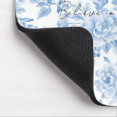 Blauw Witte Bloemen Muismat (Hoek)
