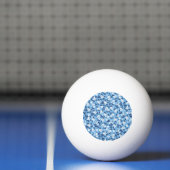 Blauw, witte bloemen: pingpongbal (Net)