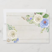 Blauw-witte bloemen rustiek | Boy Baby shower Kaart (Achterkant)