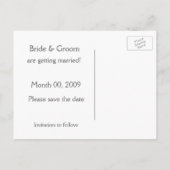 Blauw-witte Bloemen Save the Date Foto Briefkaart (Achterkant)