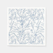 Blauw-witte bloemen servetten van papier (Voorkant)